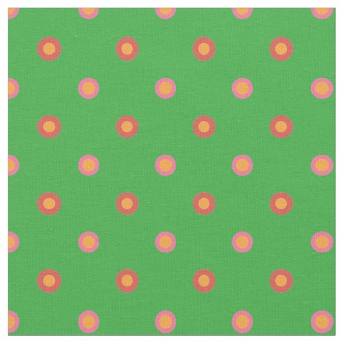 Folk Art Polka Dot on Bright Green Custom Fabric