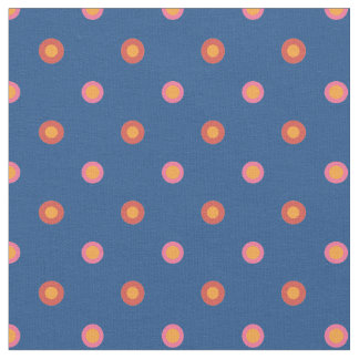 Folk Art Polka Dot on Royal Blue Custom Fabric