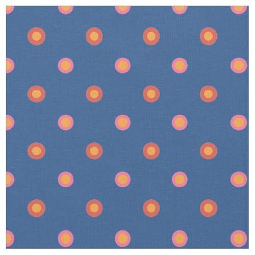 Folk Art Polka Dot on Royal Blue Custom Fabric