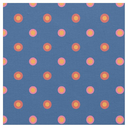 Folk Art Polka Dot on Royal Blue Custom Fabric