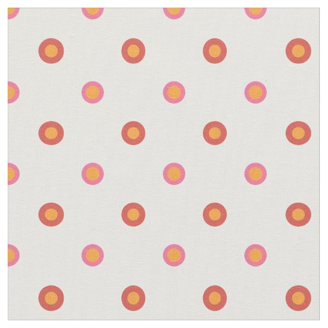 Folk Art Polka Dot on White Custom Fabric (Close Up)