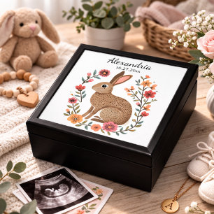 Folk Art Rabbit Monogram Gift Box