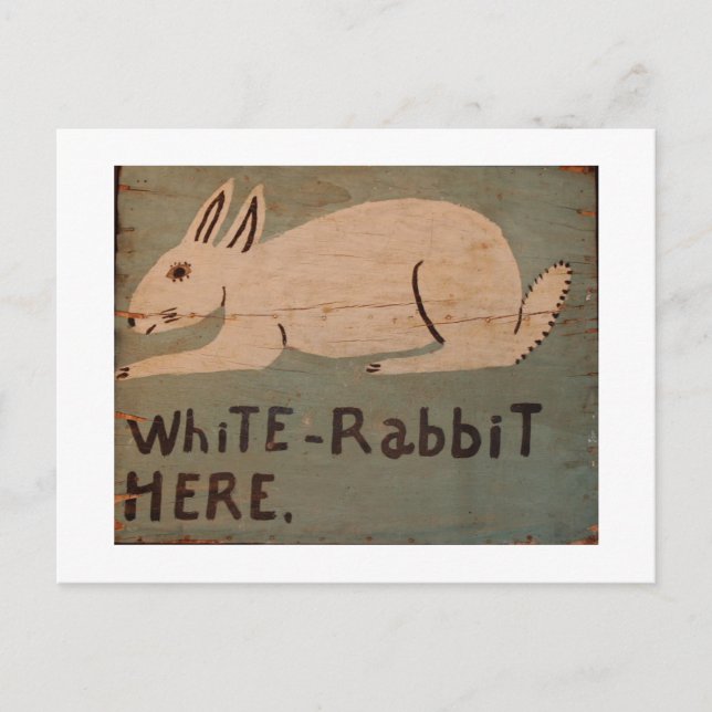Folk Art Rabbit Postcard (Front)