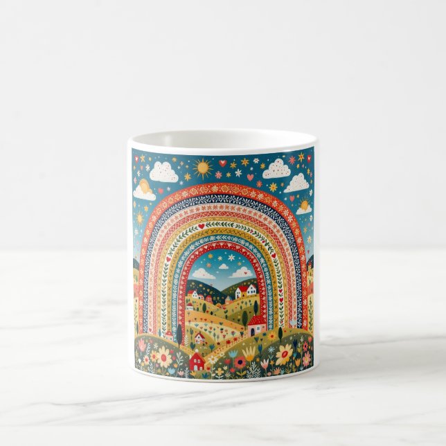 Folk Art Rainbow Mug (Center)