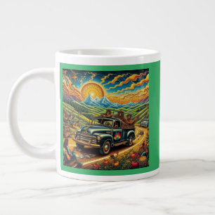 Folk Art Road Trip Giant Coffee Mug