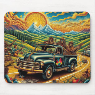 Folk Art Road Trip Mouse Pad