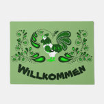 Folk art rooster Welcome/Willkommen Doormat