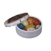 Folk Art Rustic Wood Effect Collage Hearts Candy Tin (Opened)