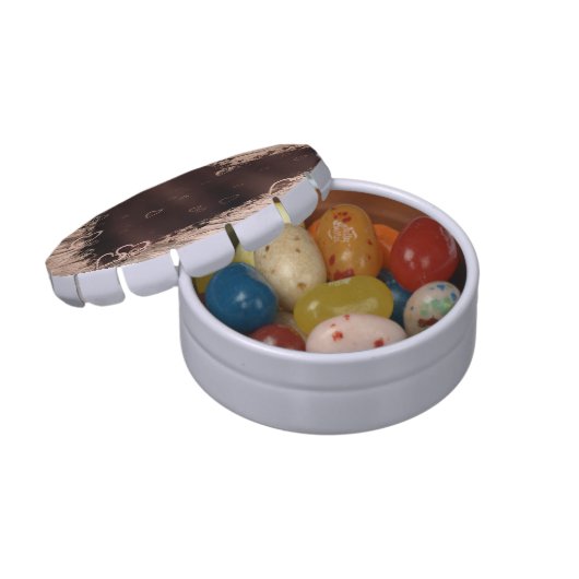 Folk Art Rustic Wood Effect Collage Hearts Candy Tin (Opened)