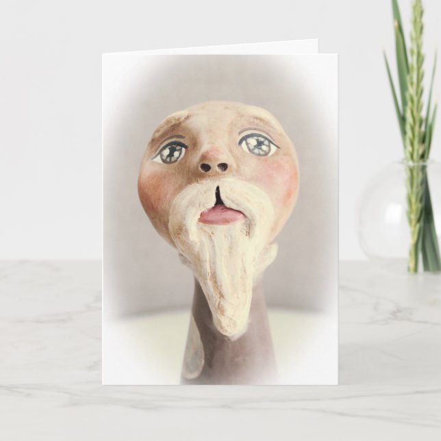 Folk Art Santa Christmas Card (Front)