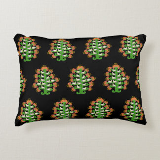 Folk Art Southwest Blooming Cactus With Doves Accent Pillow