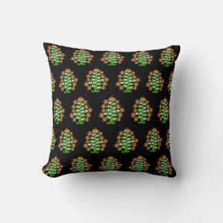 Folk Art Southwest Blooming Cactus With Doves Throw Pillow
