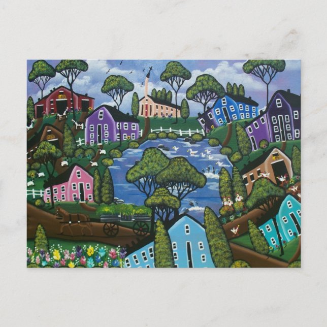 FOLK ART Spirits Of The Heart BY LORI postcard (Front)