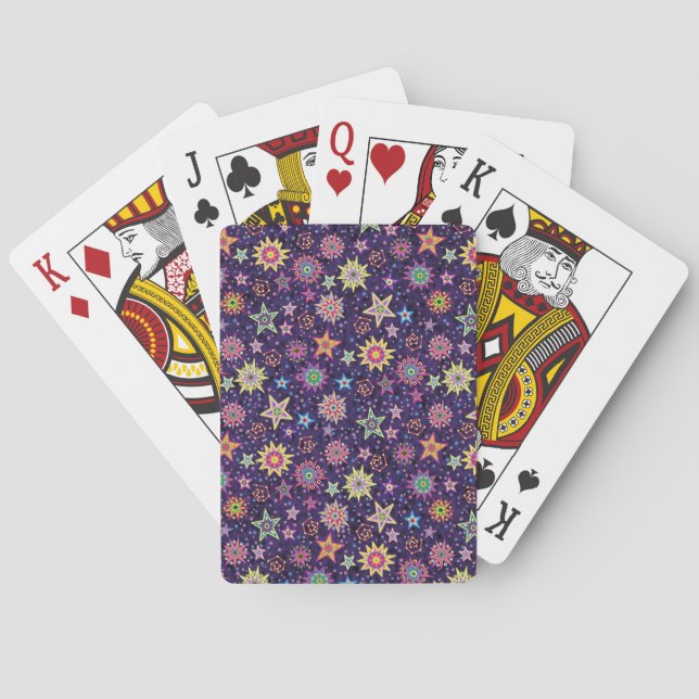 Folk Art Starry Sky Poker Cards (Back)