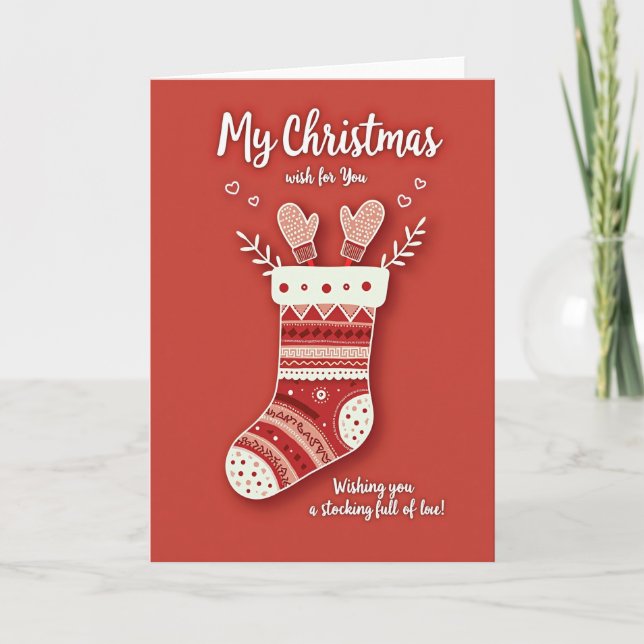 Folk Art Stocking Card (Front)