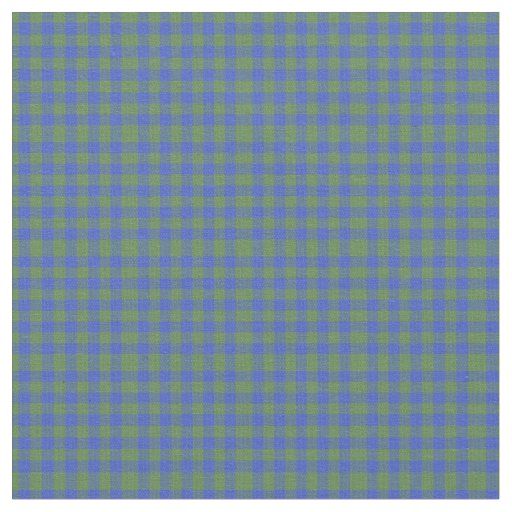 Folk Art Style Blue Green Check Gingham Fabric