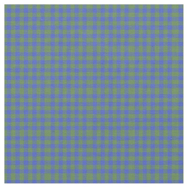 Folk Art Style Blue Green Check Gingham Fabric (Close Up)