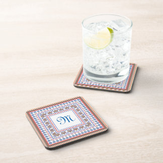 Folk Art Style Border Set of Coasters