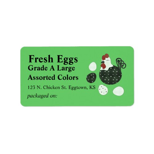 Folk Art Style Chicken Egg Label