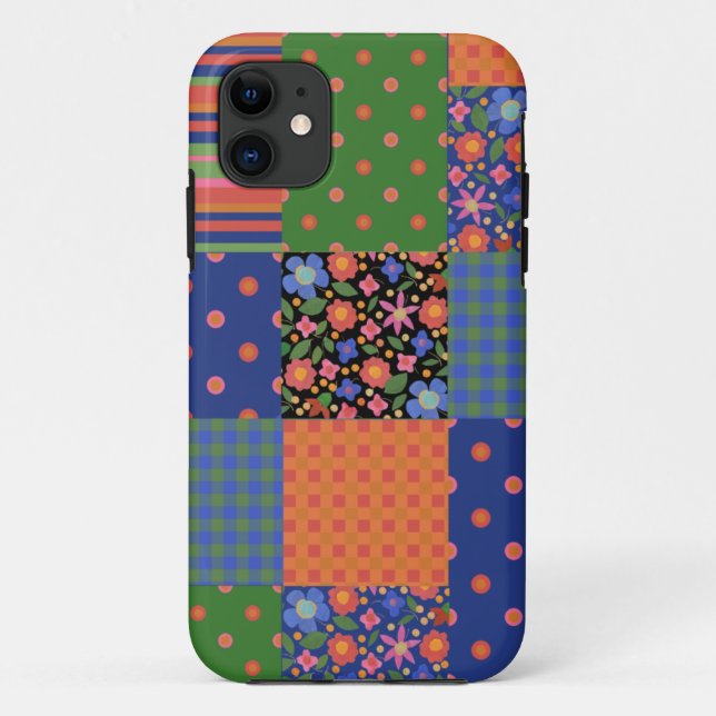 Folk Art Style Faux Patchwork iPhone 5 Xtreme Case (Back)