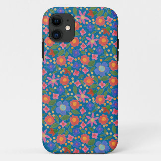 Folk Art Style Floral, Blue iPhone 5 Xtreme Case