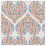 Folk Art Style Floral Heart Custom Fabric