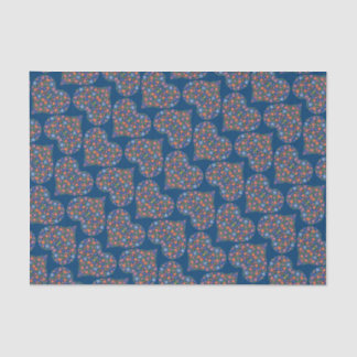 Folk Art Style Floral Hearts Tissue Paper