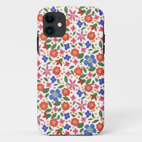 Folk Art Style Floral White iPhone 5 Xtreme Case