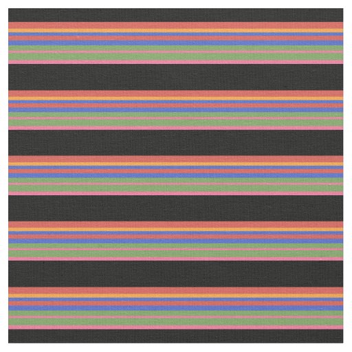 Folk Art Style Multicolor Deckchair Striped Fabric