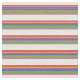 Folk Art Style Multicolor Deckchair Striped Fabric