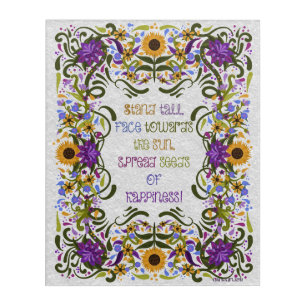 Folk Art Sunflowers Inspirational Sayings