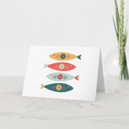 Folk Art Swedish Fish Card