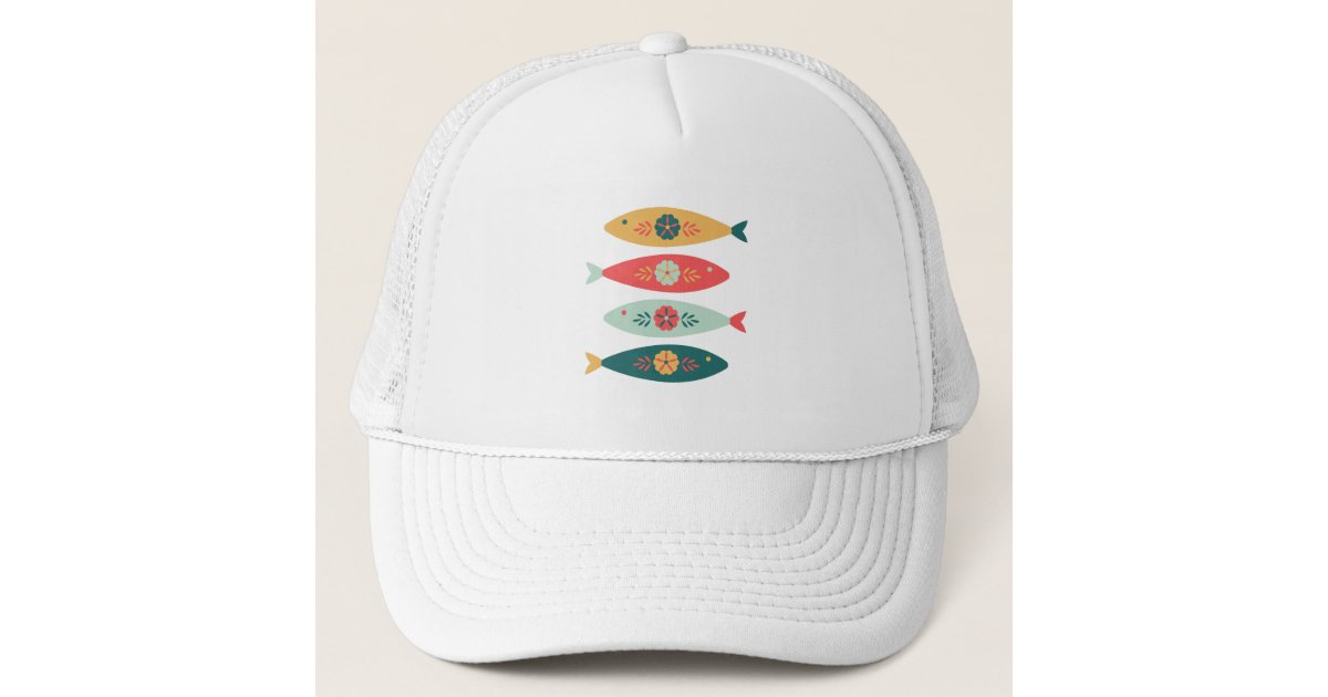 Folk Art Swedish Fish Trucker Hat