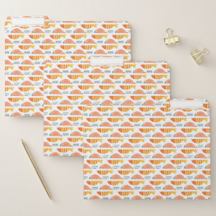 Folk Art Swimming Fish Pattern File Folder