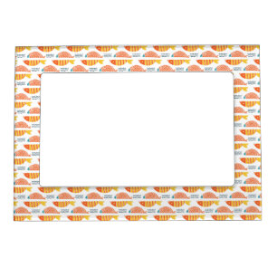 Folk Art Swimming Fish Pattern Magnetic Frame