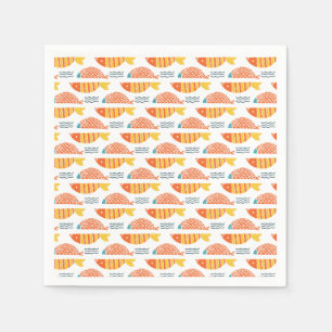 Folk Art Swimming Fish Pattern Napkins