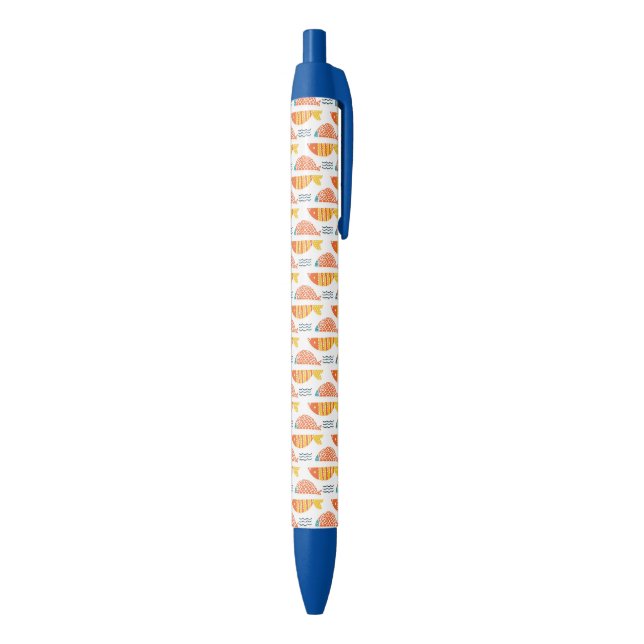Folk Art Swimming Fish Pattern Pen (Bottom (Vertical))