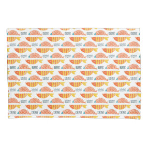 Folk Art Swimming Fish Pattern Pillow Case