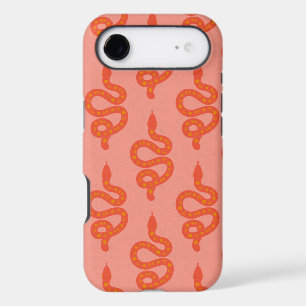 Folk Art Textured Grungy Witchy Snake orange pink iPhone 17 Air Case