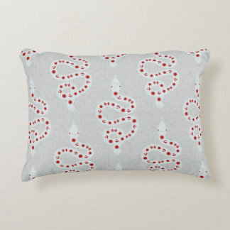 Folk Art Textured Grungy Witchy Snake red grey Accent Pillow