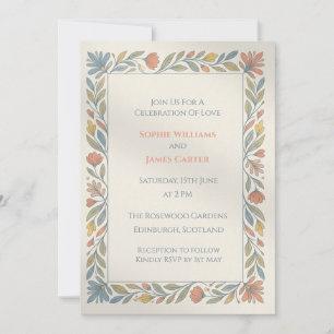 Folk Art Thistle Scottish Wedding Invitation