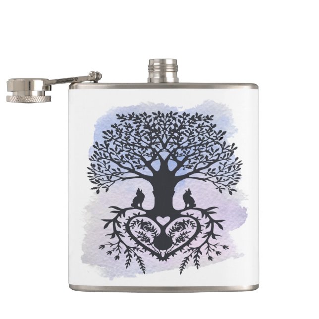 Folk Art Tree of Life Flask (Opened)