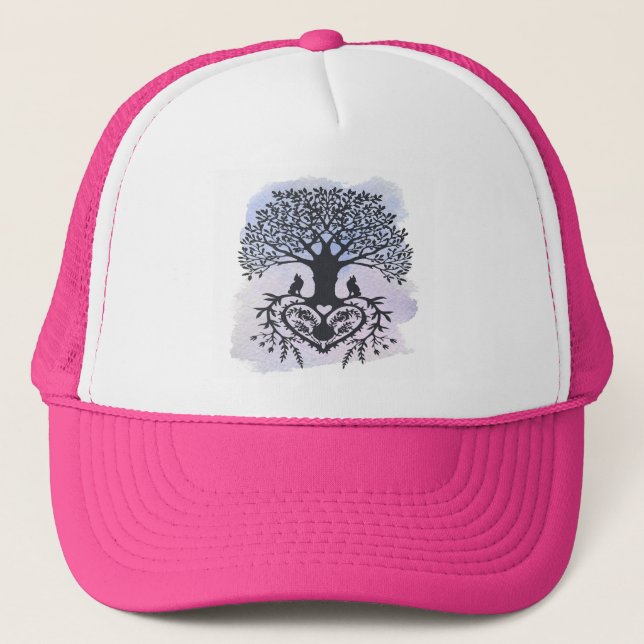Folk Art Tree of Life Trucker Hat (Front)