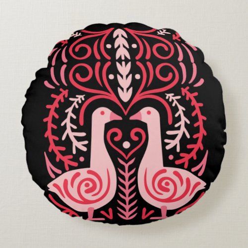 Folk Art V01 Round Pillow