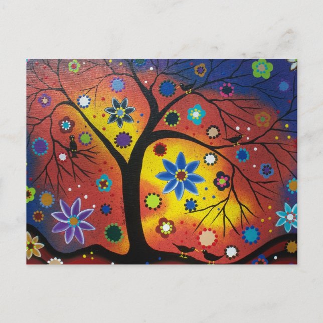 FOLK ART Waiting For The Sunset Postcard (Front)