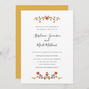 Folk Art Wedding Invitations