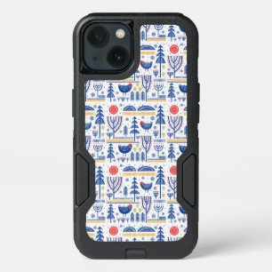 Folk Art Winter Bird Pattern iPhone 13 Case