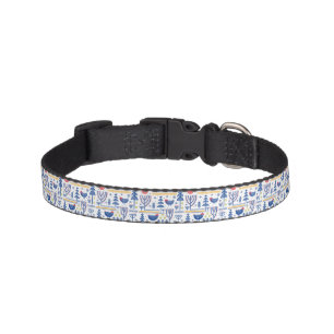 Folk Art Winter Bird Pattern Pet Collar