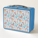 Folk Art Woodland Animal Pattern Metal Lunch Box