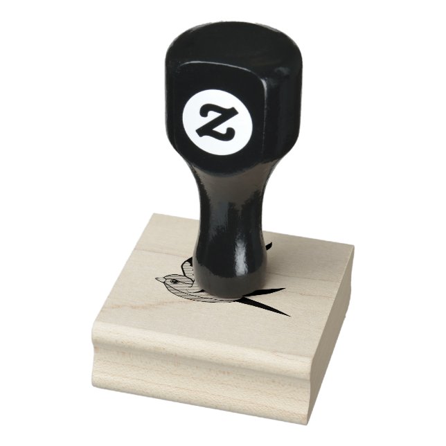 Folk bird, swallow tail bird, small flying bird rubber stamp (Stamp)